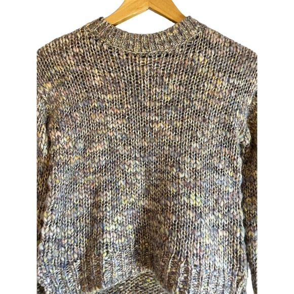 Treasure Bond Women’s Chunky Cropped Alpaca Wool‎ Blend Rainbow Knit Sweater - Picture 5 of 8